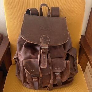 Vintage Large Leather Backpack